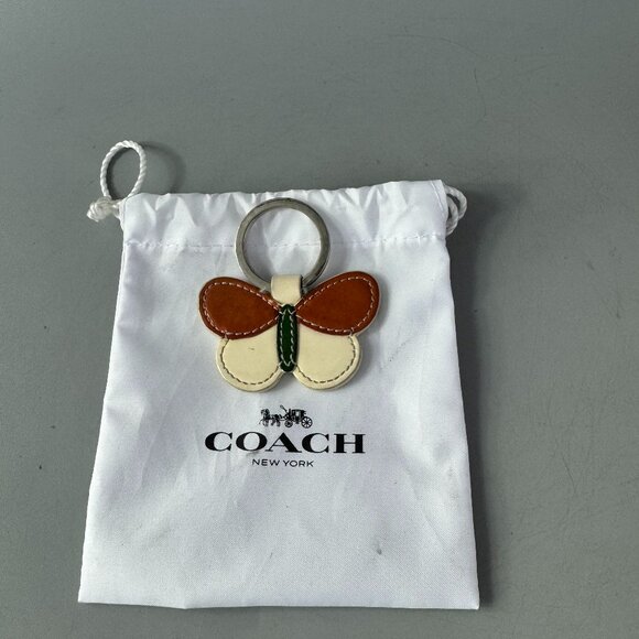 RARE Vintage Coach Patent Leather Butterfly Key Chain - Picture 1 of 8
